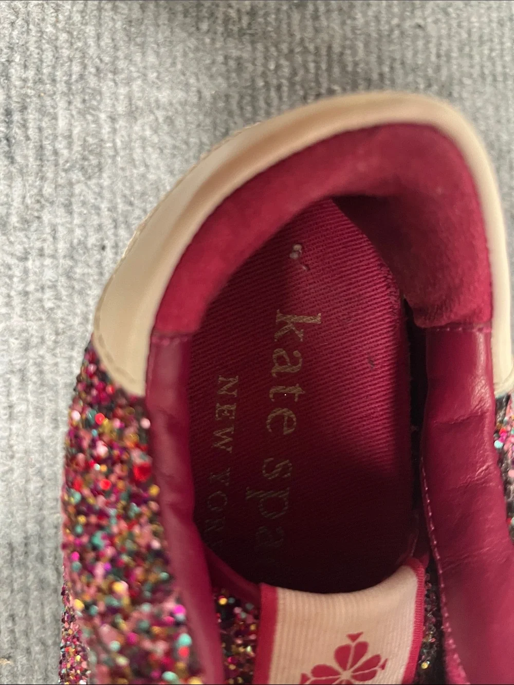 kate spade Glitter Lace-Up Sneakers in Multi-Pink